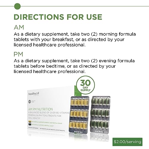 Healthycell AM PM Anti-Aging Multivitamin for Adults