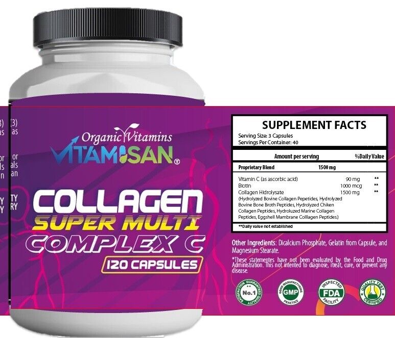 Hydrolyzed Collagen Peptides Anti-Aging Pills 120