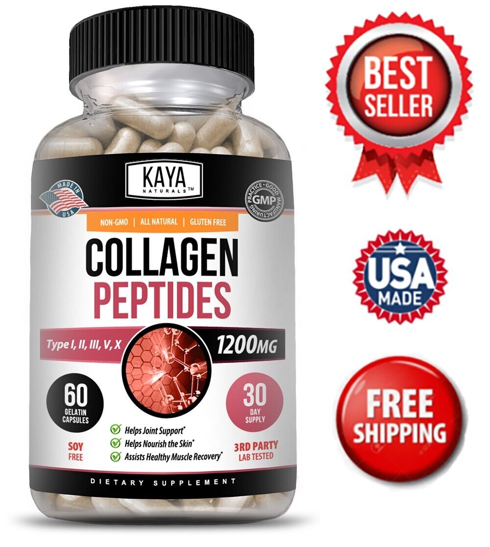 Collagen Peptides 1200mg Capsules for Youthful Skin