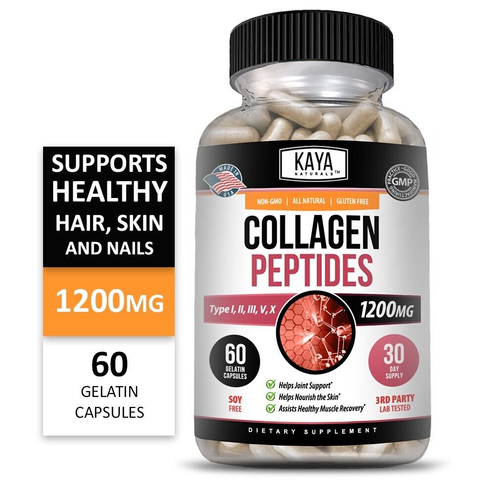 Collagen Peptides 1200mg Capsules for Youthful Skin