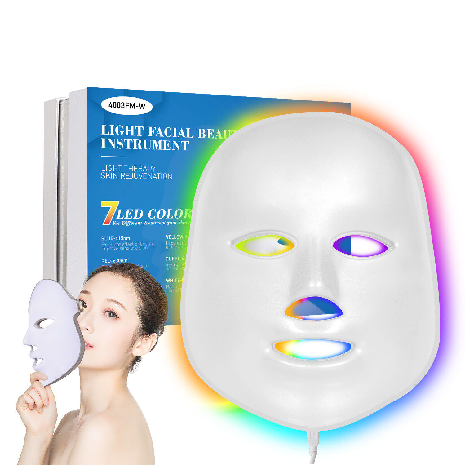 7-Color LED Light Therapy Facial Mask