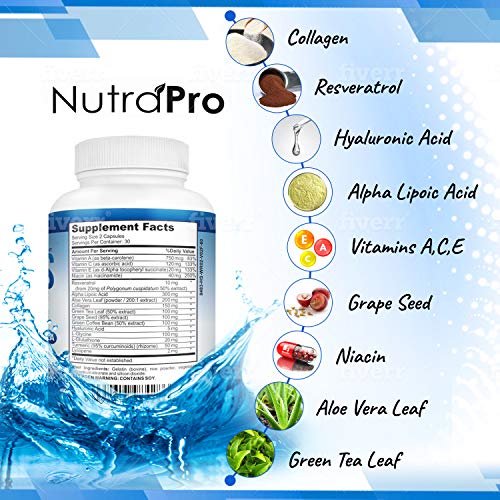 NutraPro Ageless Skin Vitamins with Collagen and Resveratrol