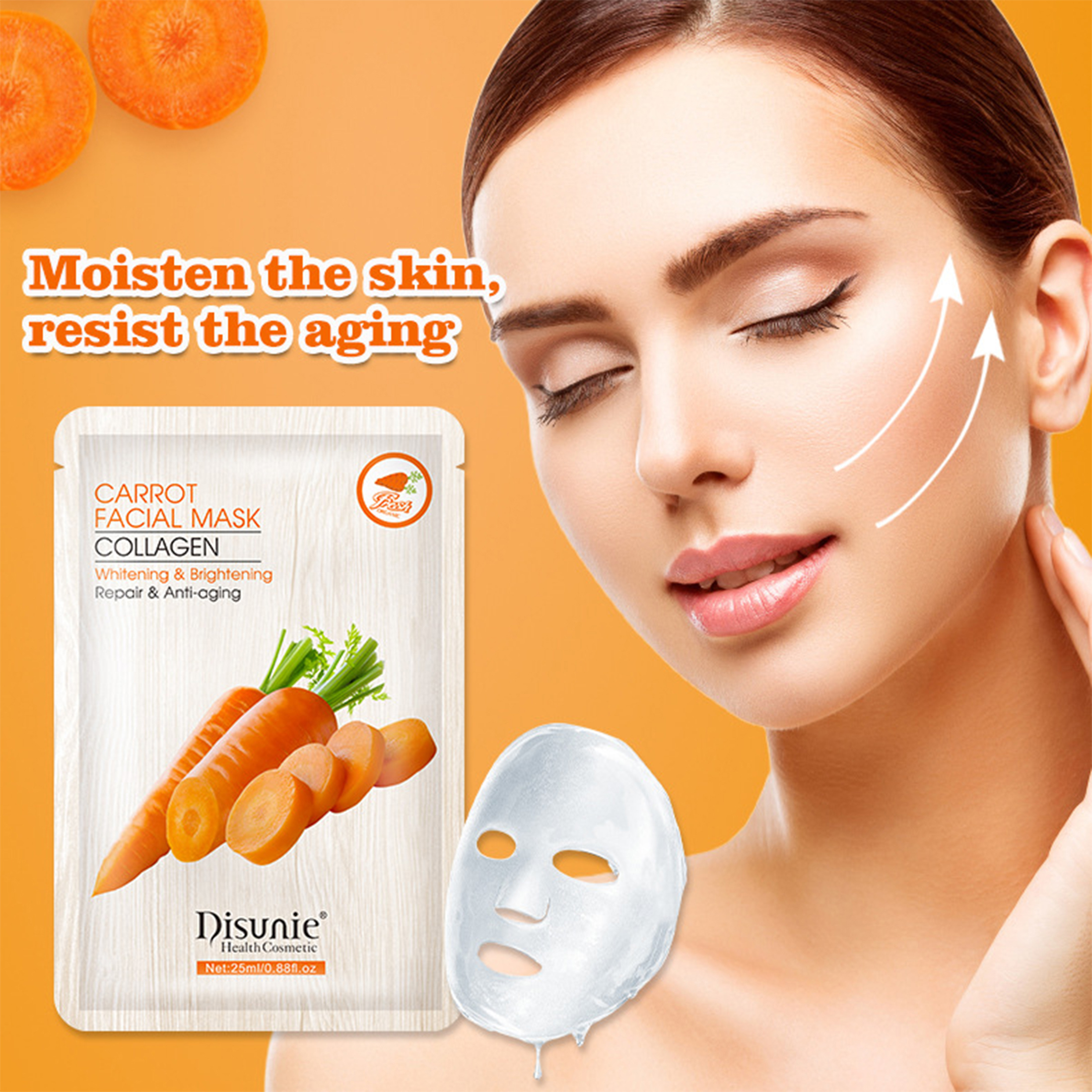 Carrot & Hyaluronic Acid Anti-Aging Face Masks