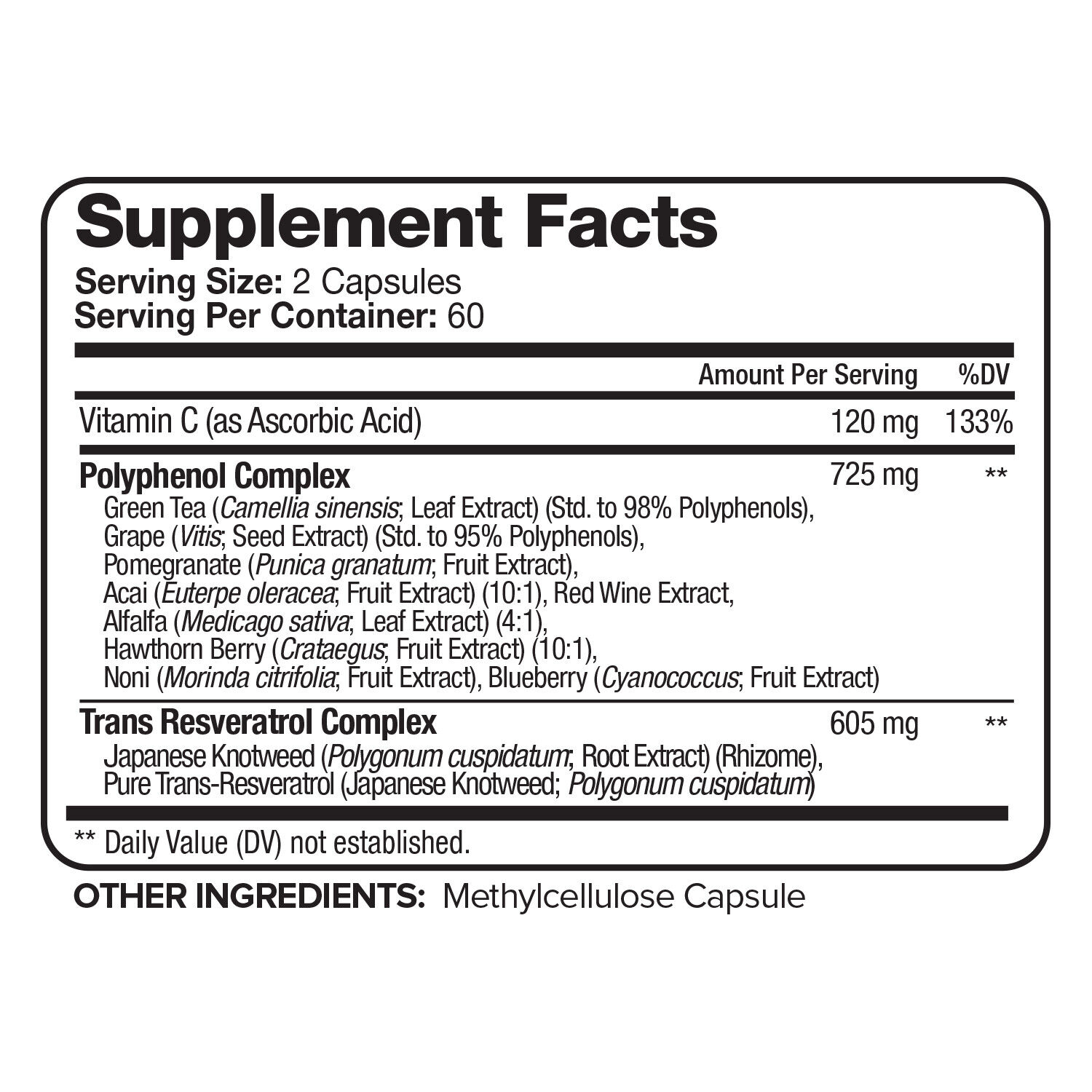 Nutrivein Resveratrol 1450mg Anti-Aging Antioxidant Capsules