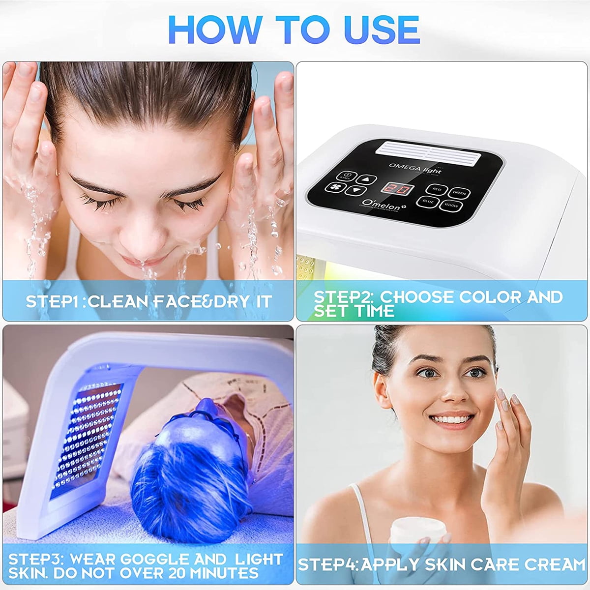 7-Color LED Light Therapy Face Mask for Wrinkles