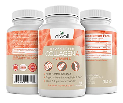 NIWALI Hydrolyzed Collagen + Vitamin C Supplements