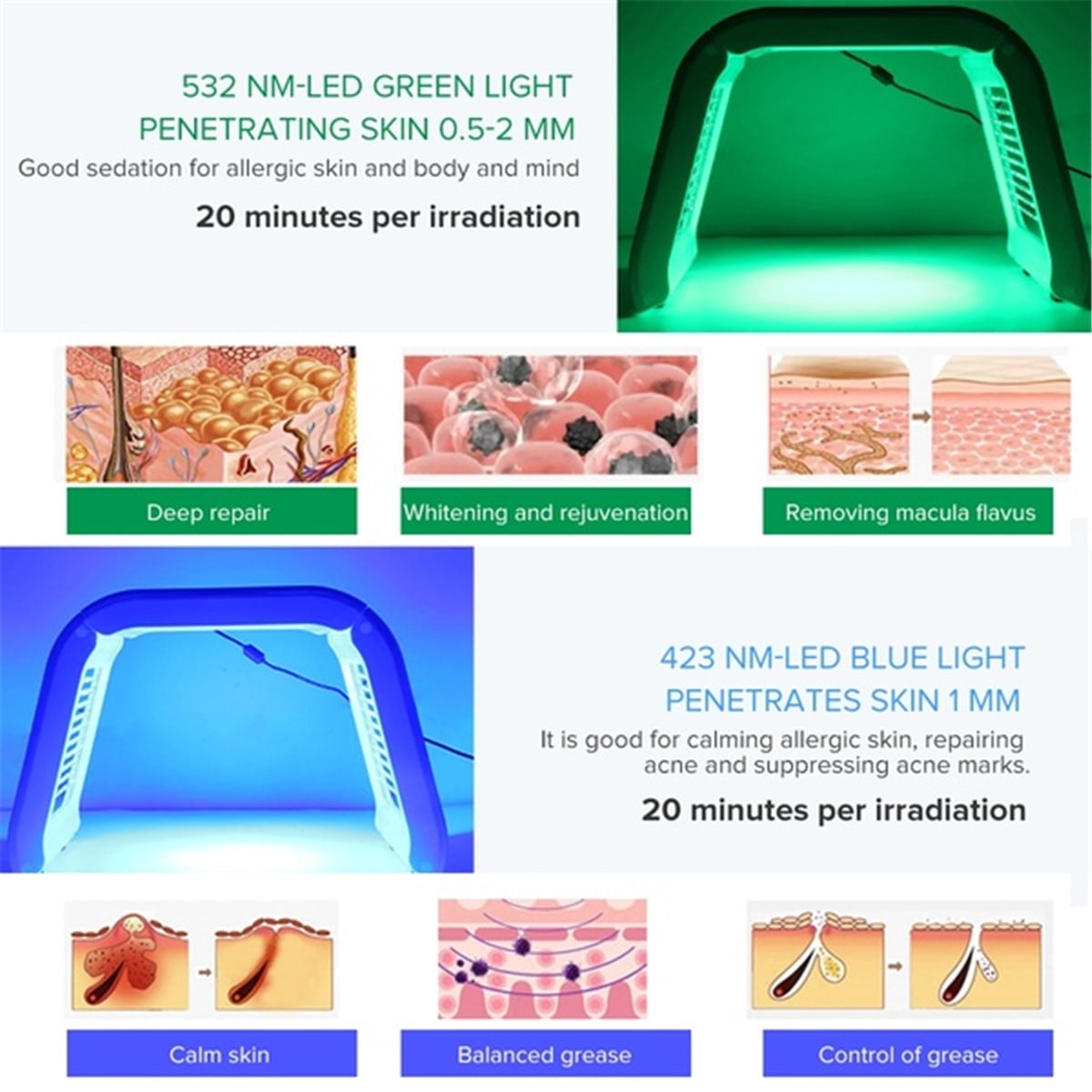 7-Color LED Light Therapy Face Mask for Wrinkles