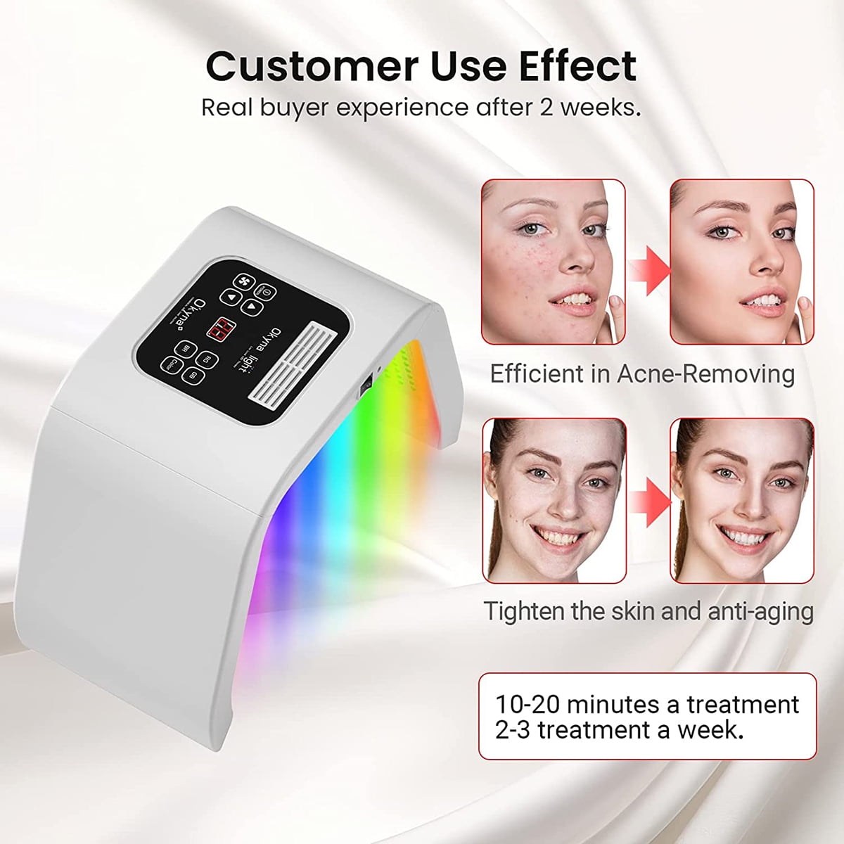 7-Color LED Light Therapy Face Mask for Wrinkles