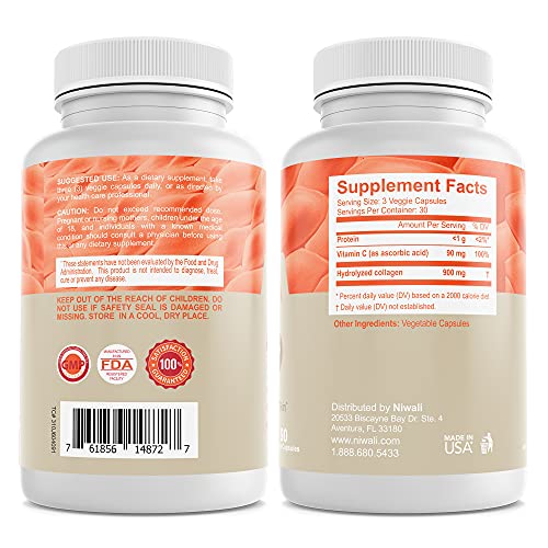 NIWALI Hydrolyzed Collagen + Vitamin C Supplements