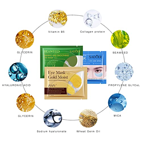 Hyaluronic Gold Eye Masks - 12 Soothing Pads