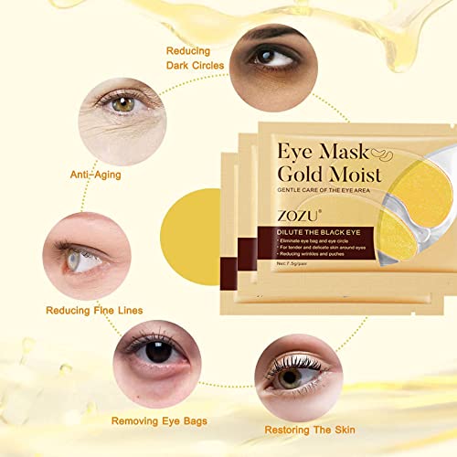 Hyaluronic Gold Eye Masks - 12 Soothing Pads