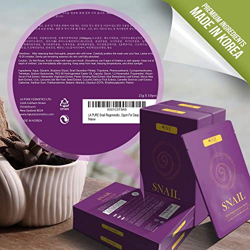 LA PURE Snail Regeneration Anti-Aging Facial Masks