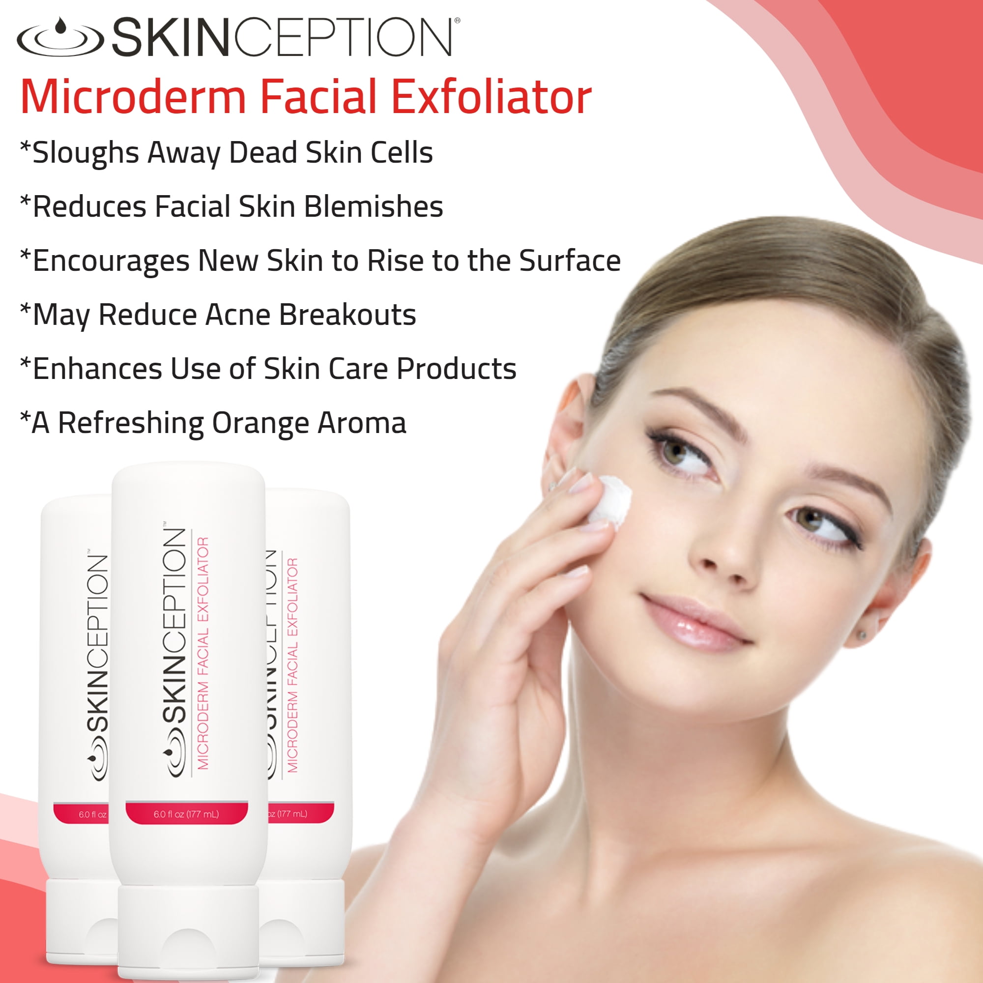 Skinception Microderm Facial Exfoliator - 3 Bottles