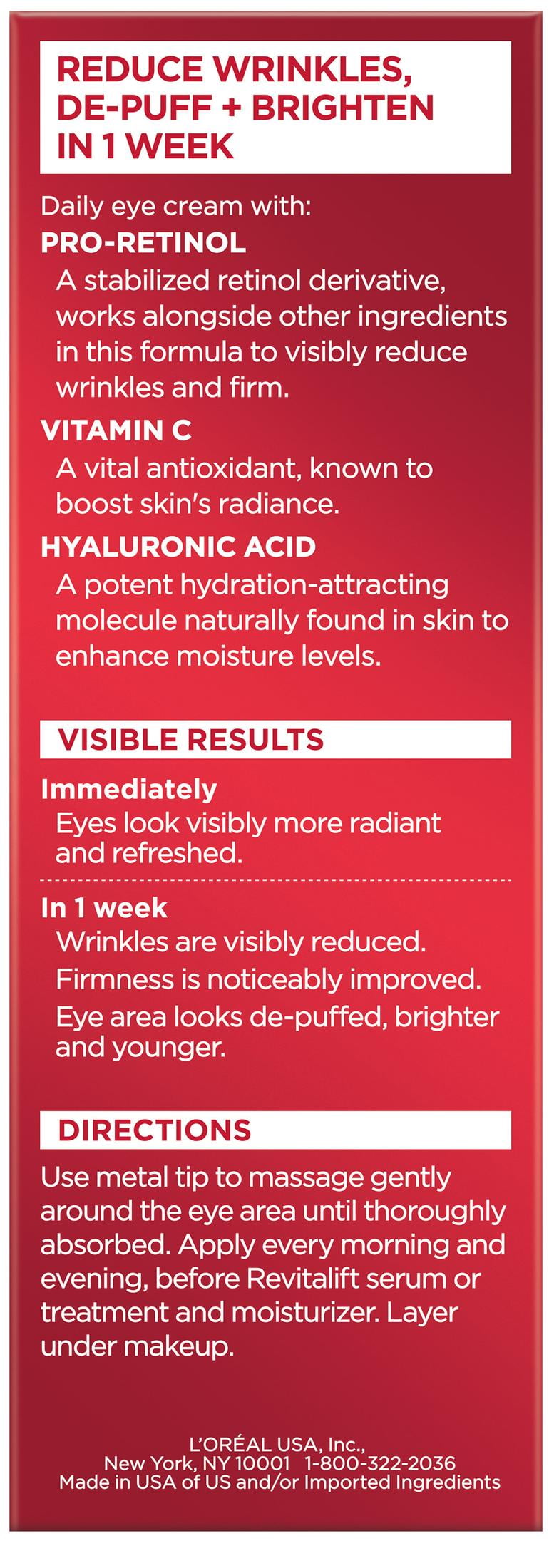 L'Oreal Revitalift Triple Power Eye Cream 15ml