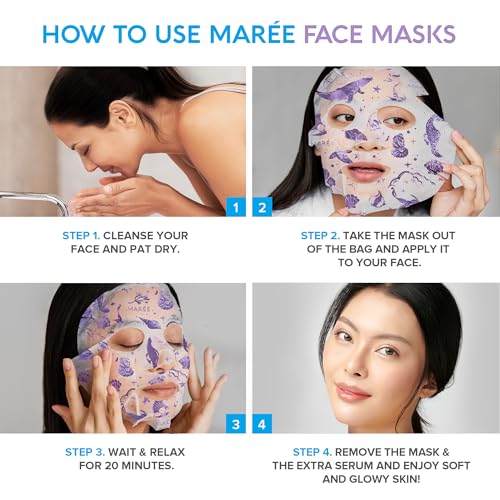 Marine Collagen & Hyaluronic Acid Facial Masks - 6 Pack