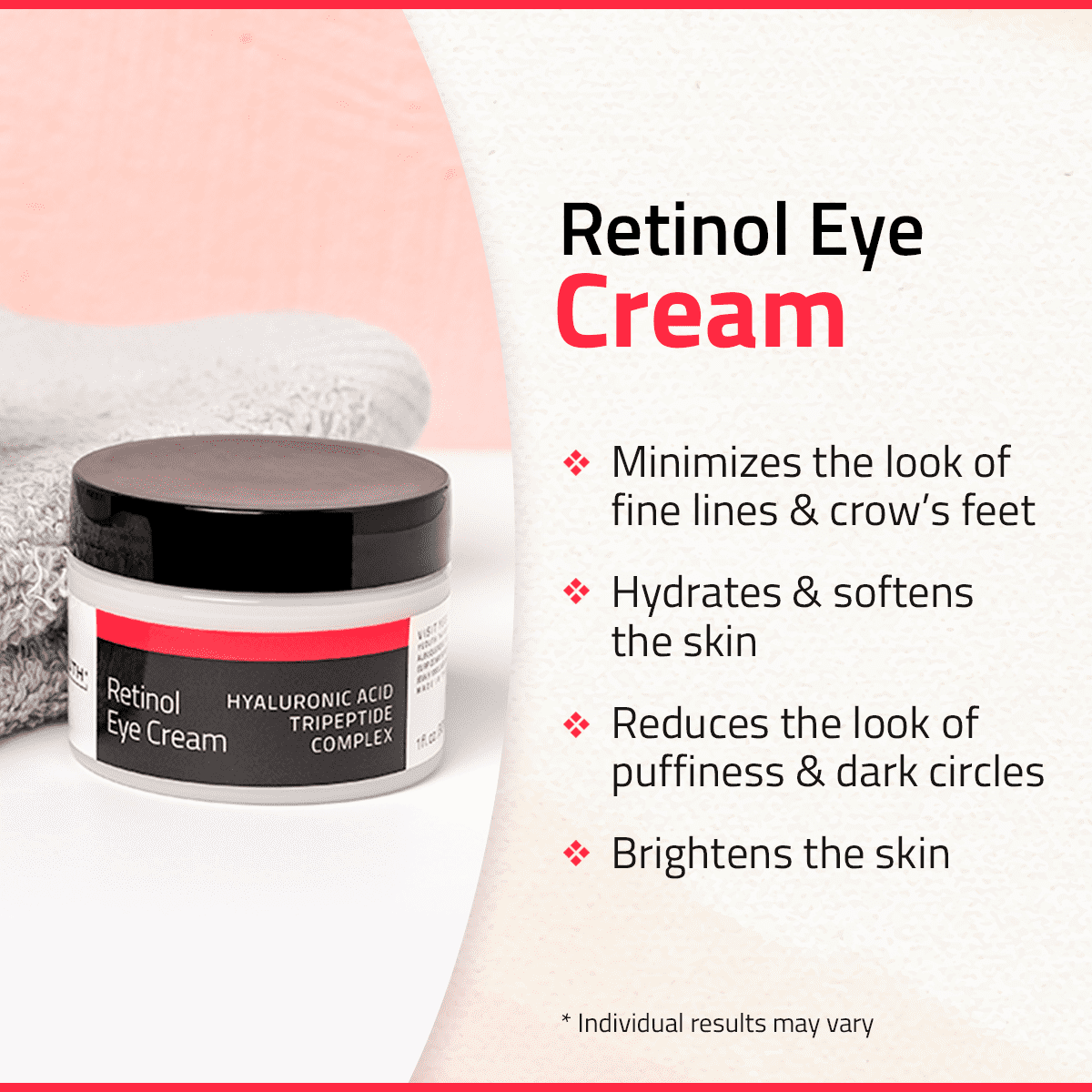 Retinol Eye Cream for Dark Circles and Puffiness