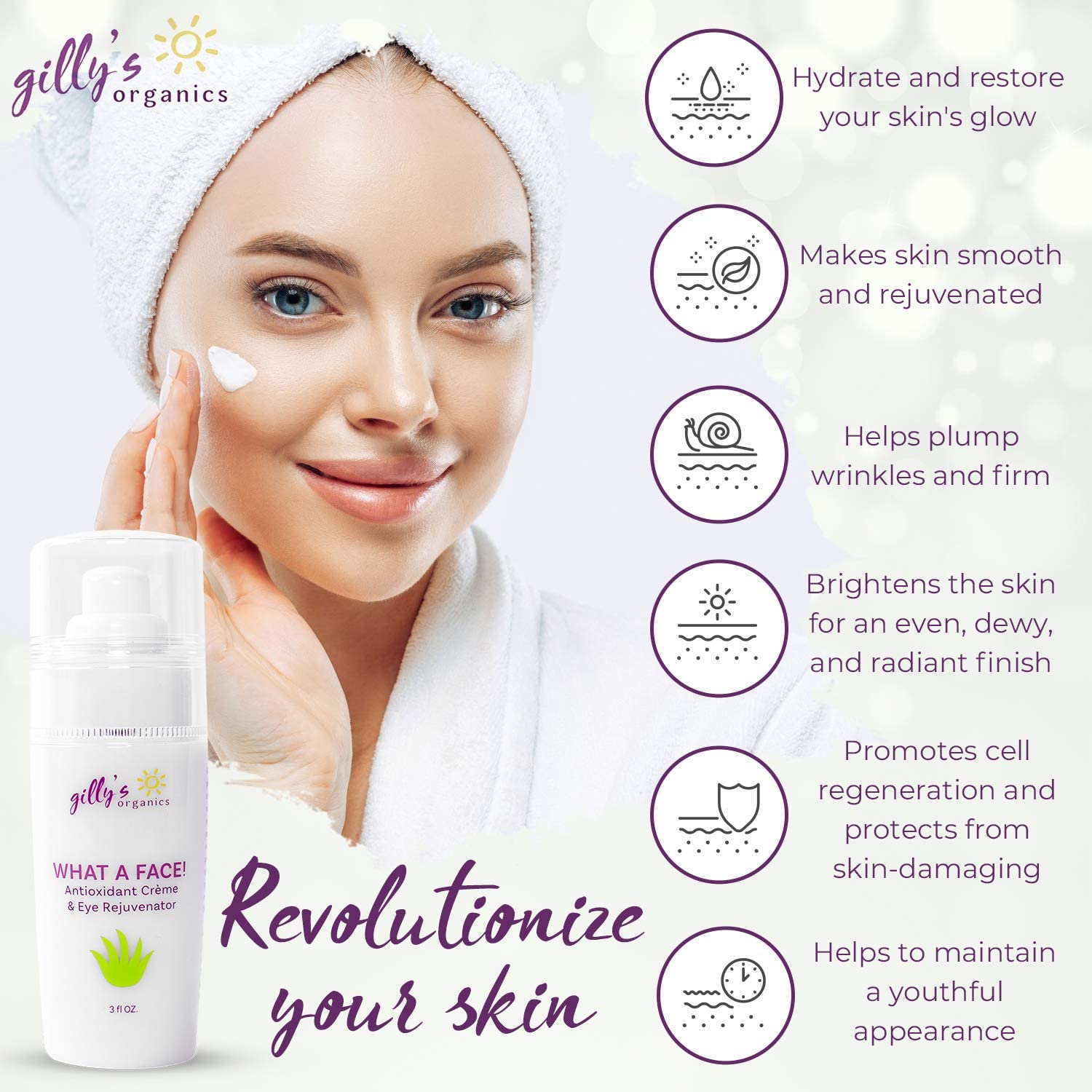 Gilly's Organic Anti-Aging Face Cream Moisturizer