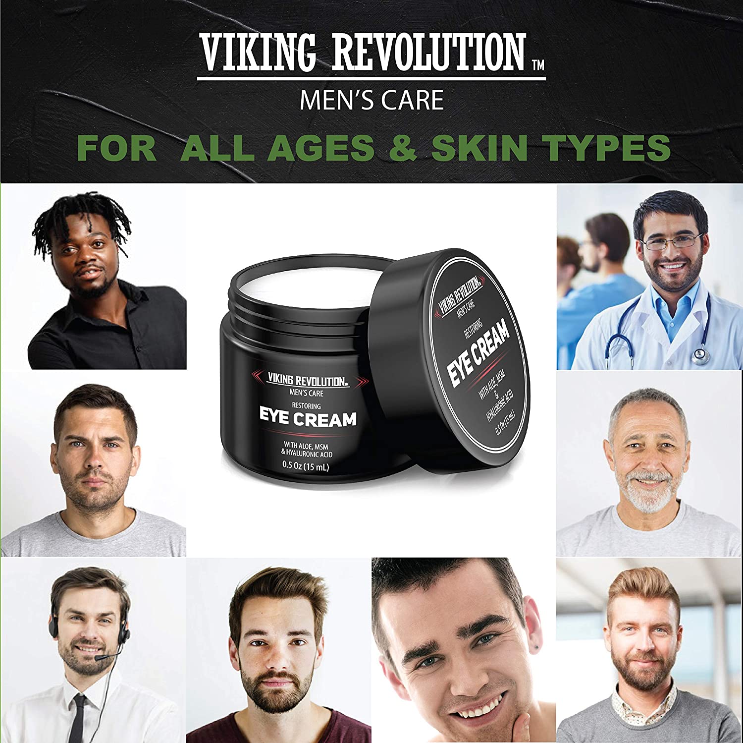 Viking Revolution Men's Natural Eye Cream 0.5 Fl Oz