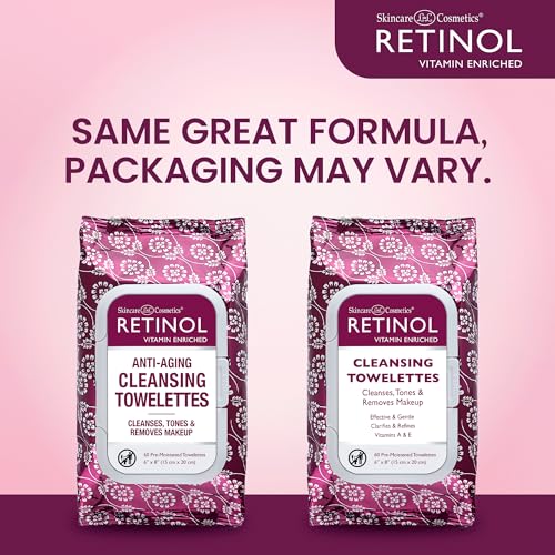 Retinol Anti-Aging Cleansing Towelettes for Fresh Skin