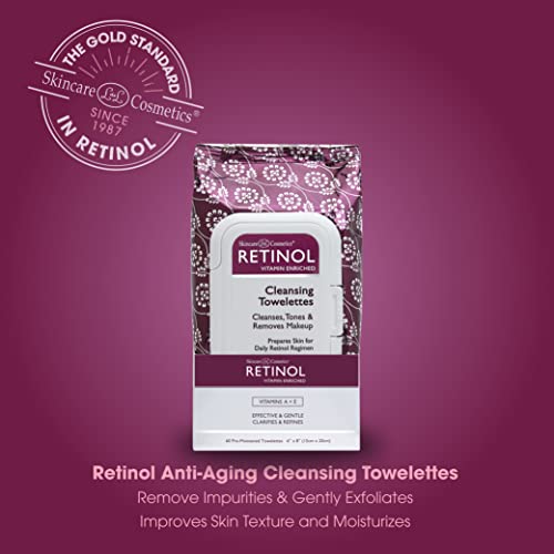 Retinol Anti-Aging Cleansing Towelettes for Fresh Skin