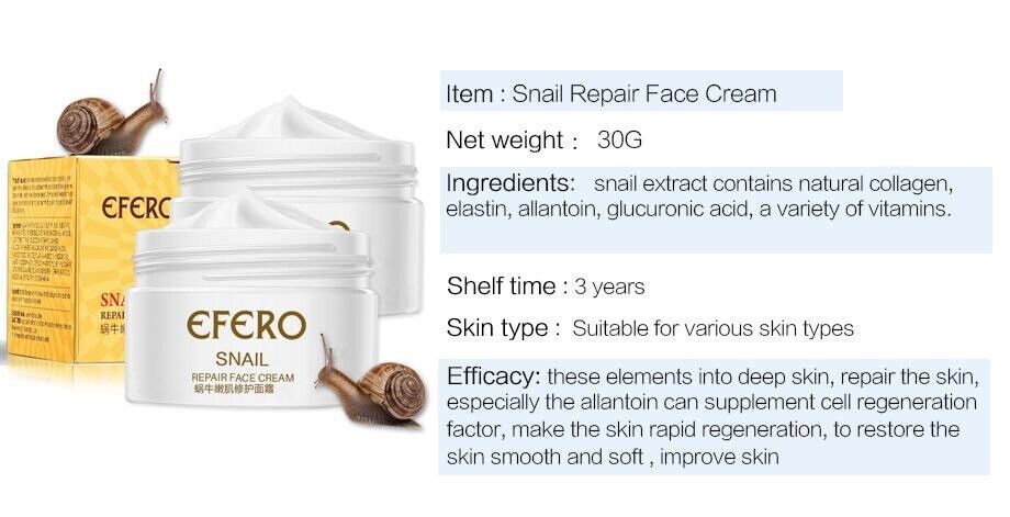 French Snail Face Cream with Hyaluronic Acid
