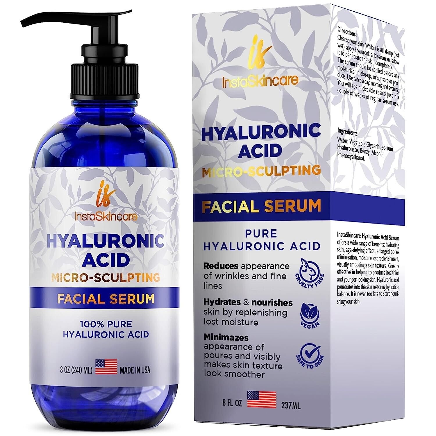 Pure Hyaluronic Acid Anti-Aging Face Serum 8oz