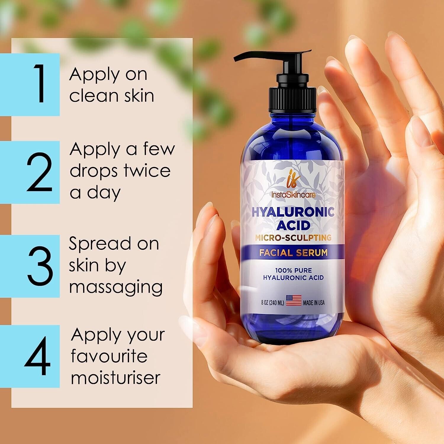 Pure Hyaluronic Acid Anti-Aging Face Serum 8oz