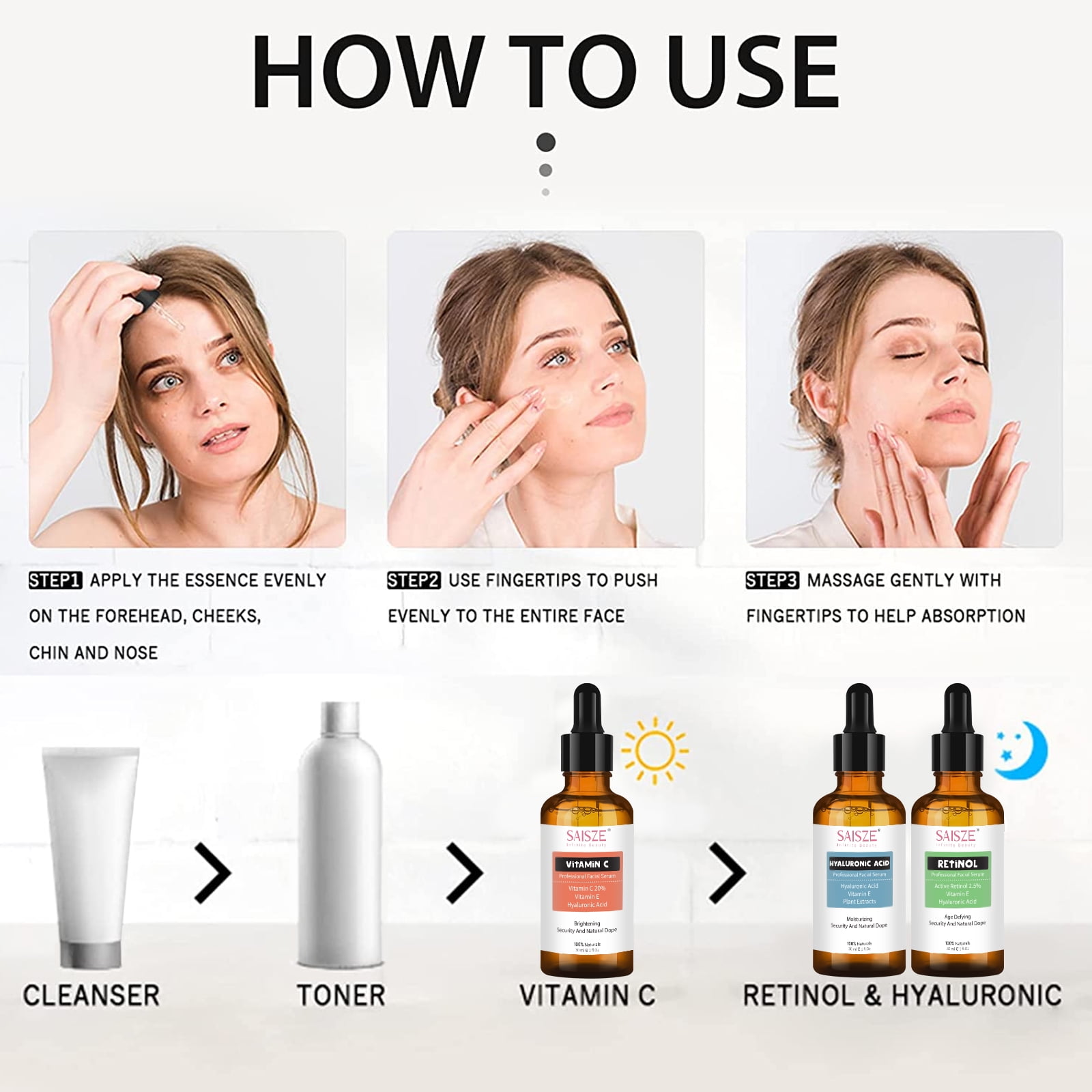 Saisze Anti Aging Face Serum & Skincare Kit