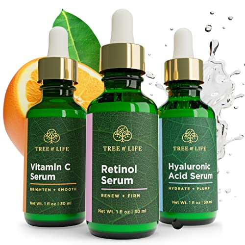 Ultimate Anti Aging Serum Trio with Vitamin C, Retinol, and Hyaluronic Acid