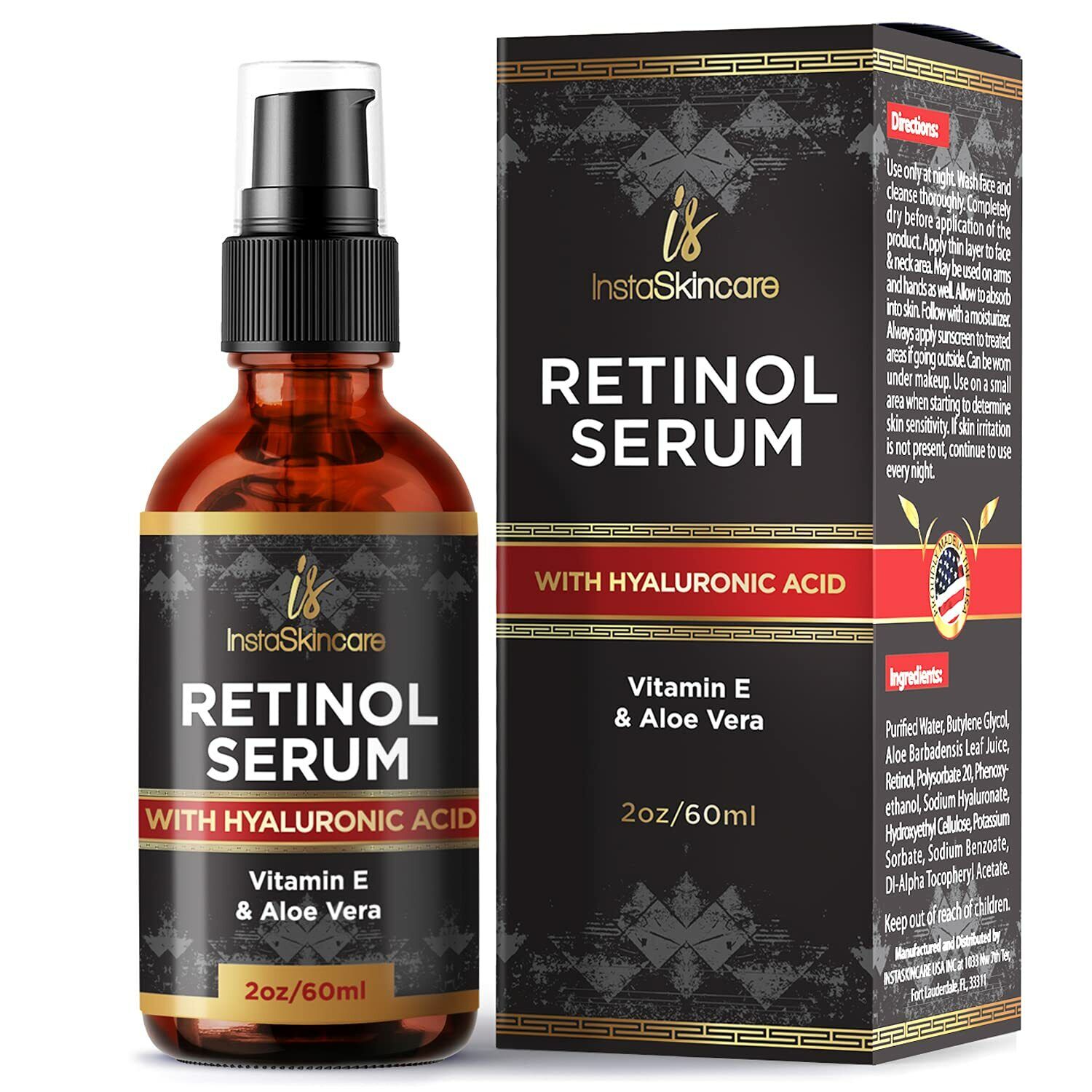 Retinol Face Serum with Hyaluronic Acid and Aloe