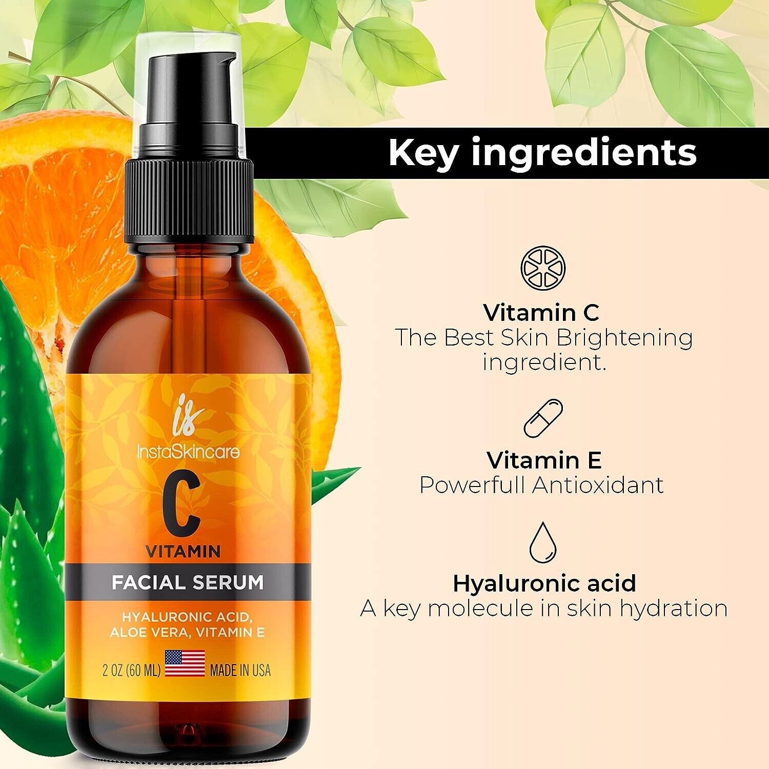 Vitamin C Serum with Hyaluronic Acid for Aging Skin