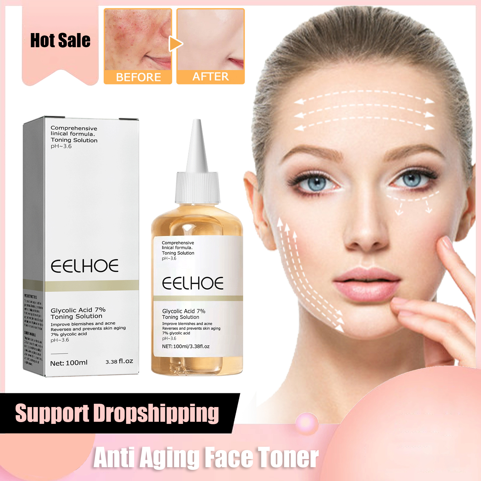 Glycolic Acid Face Toner for Glowing Skin