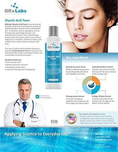 QRxLabs Glycolic Toner - 10% AHA Exfoliant
