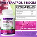 High-Potency 1480mg Resveratrol Supplement for Youthful Skin