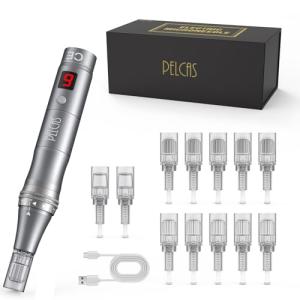 PELCAS 9-Speed Microneedling Pen with Cartridges