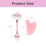 Rose Quartz Roller and Gua Sha Set for Anti-Aging