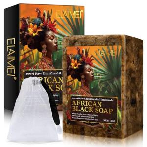 Raw African Black Soap for Acne & Dark Spots