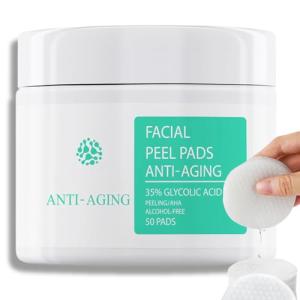 50 Pack Glycolic Acid Resurfacing Pads for Youthful Skin