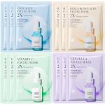 FlasshFrez 12 Pcs Hydrating Anti-Aging Face Masks