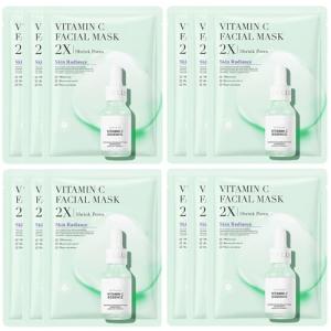 JORUN 12 Pack Vitamin C Hydrating Face Masks