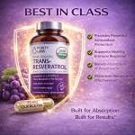 Vegan Trans-Resveratrol Anti-Aging Supplement - 90 Caps