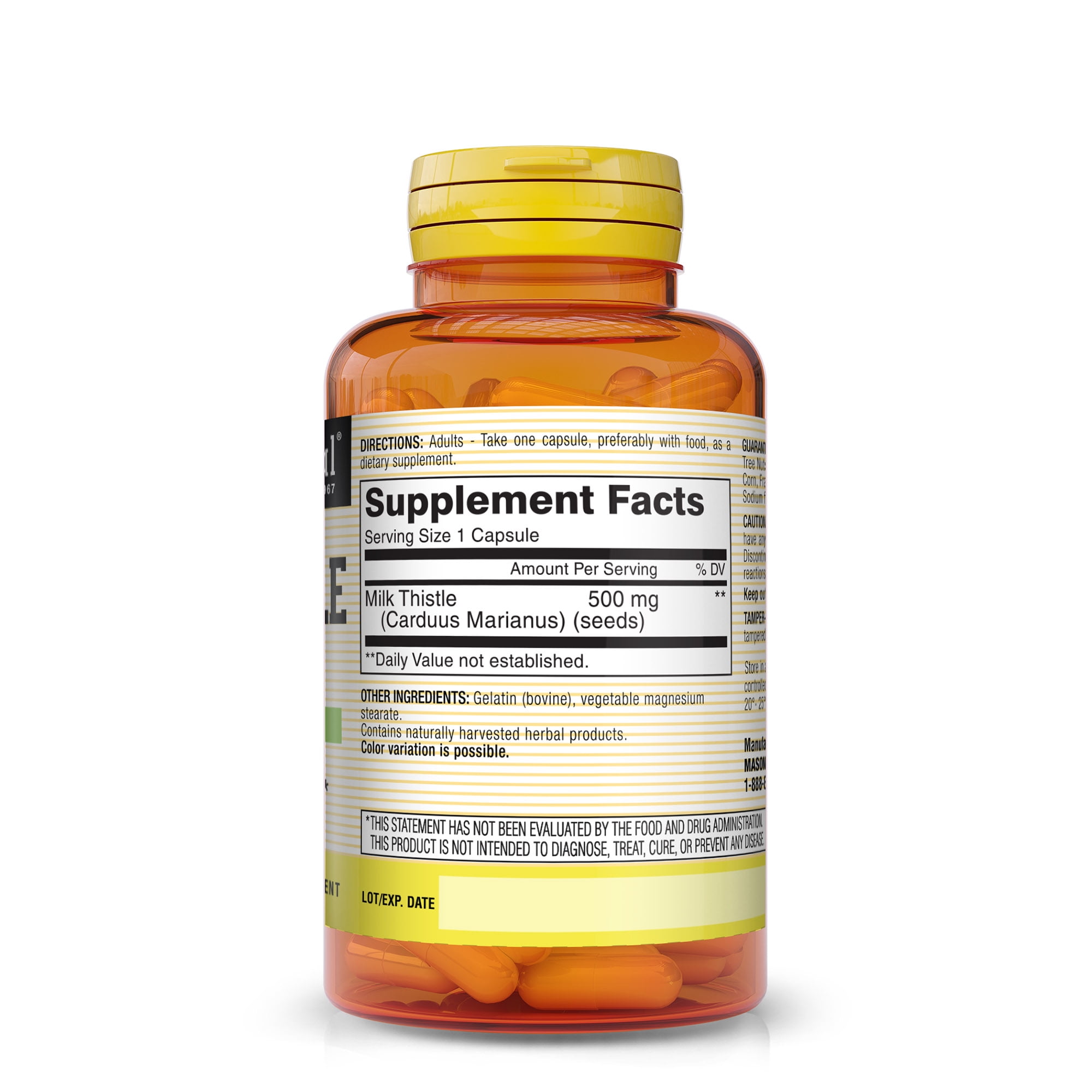 500mg Milk Thistle Capsules - Liver Function Support