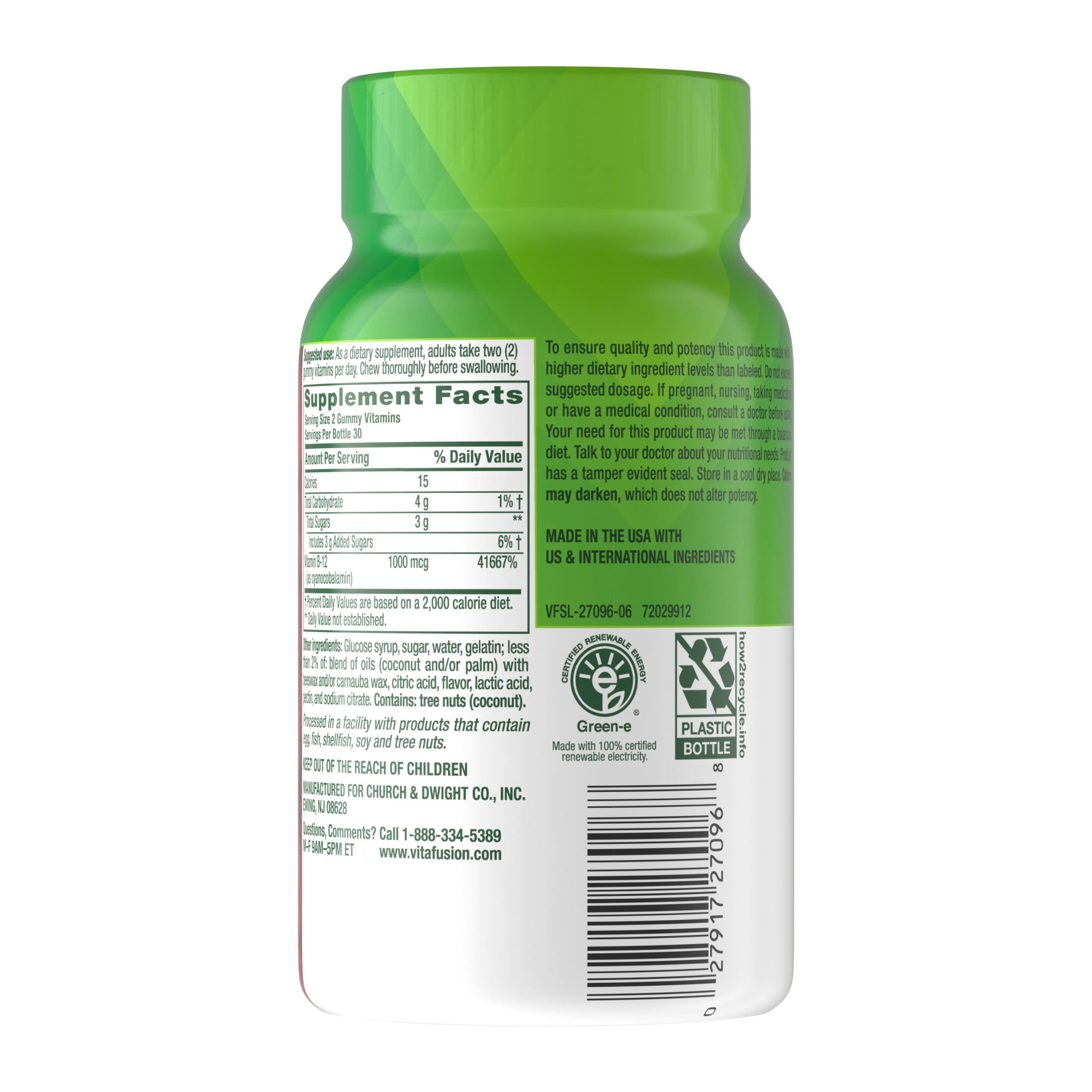 Vitafusion Raspberry B12 Gummies, 60ct