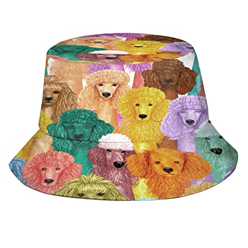 Colorful Poodle Dog Bucket Hat - Cute and Stylish