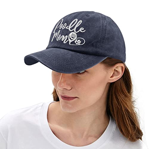 Poodle Mom Baseball Hat - Vintage Washed Adjustable Cap