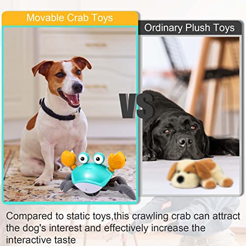 Crawling Crab Dog Toy with Obstacle Sensor