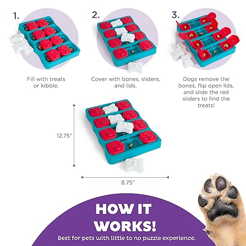 Poodle Dog Brick Interactive Treat Puzzle, Intermediate