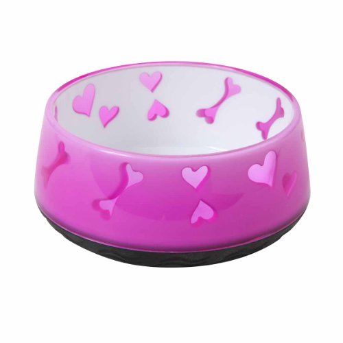 Pink Poodle Dog Bowl, BPA-Free, Non-Skid, 10.1 oz
