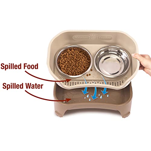 Poodle Dog Neater Feeder - Stainless Steel Bowls