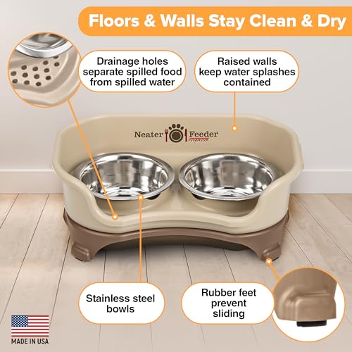 Poodle Dog Neater Feeder - Stainless Steel Bowls